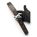 cinturon lv negro plata
